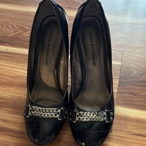 Dana Buchman Black Heels with Chain Detail